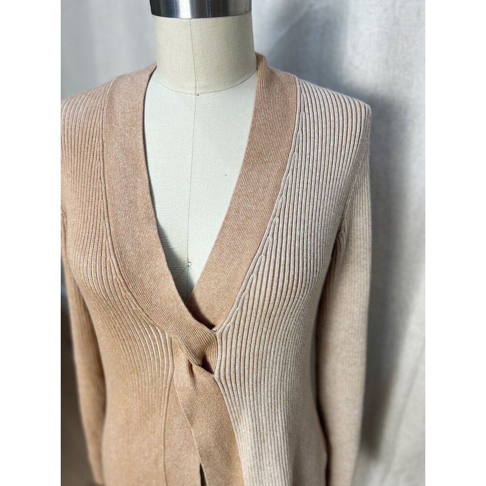Naadam Ribbed Twist Front Sweater In Oatmeal Combo In Multi Sz M - Picture 4 of 10